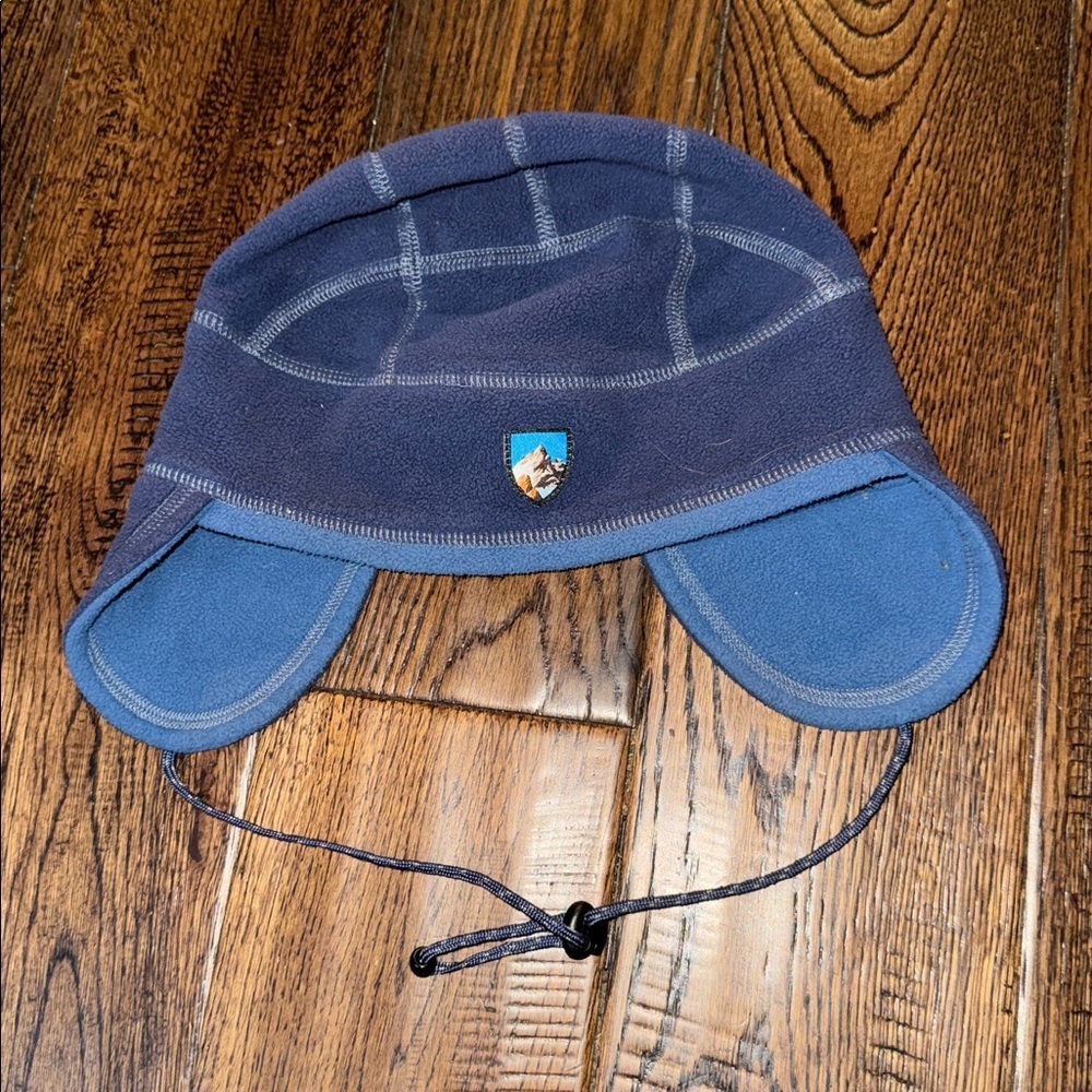KUHL Blue Fleece Winter Hat with Ear Flaps